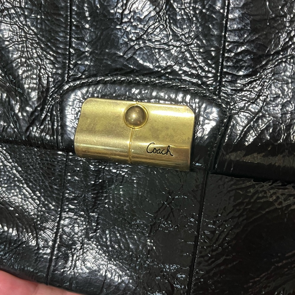 Vintage Coach Patent Leather Black Shoulder Bag - Picture 3 of 9